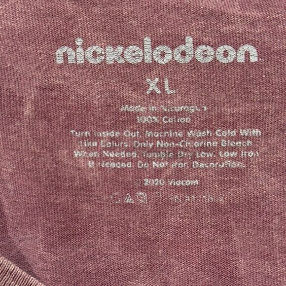 Rugrats Nickelodeon XL T-Shirt Washed Maroon boxy Vintage 90s Y2K Graphic Tee - Picture 7 of 7